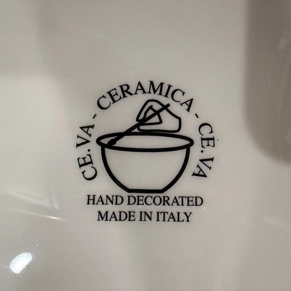 Hand Decorated Italian Rectangular Platter Rooster Sunflower Tuscan Pottery Tray
